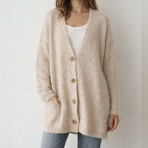 Womens Forte Forte Italy Alpaca Blend Oversized Cardigan Sweater, Cream, size M